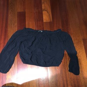 Navy Off the Shoulder Brandy Melville Top
